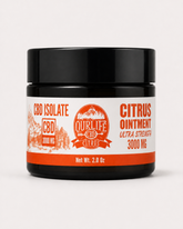 citrus 2oz ointment jar with 300mg of cbd.